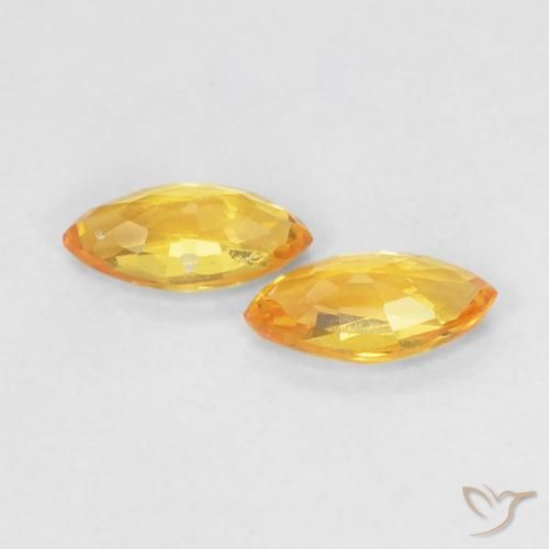 Gemme di Zaffiro Dorato medio naturale da 0.37 ct, Taglio marquise, VVS-VS
