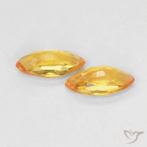 Gemme di Zaffiro Arancio-Oro naturale da 0.38 ct, Taglio marquise, VVS-VS