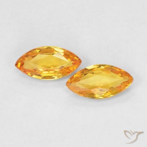 0.34ctw Naturale Arancio-Oro Zaffiro, Taglio marquise, VVS-VS