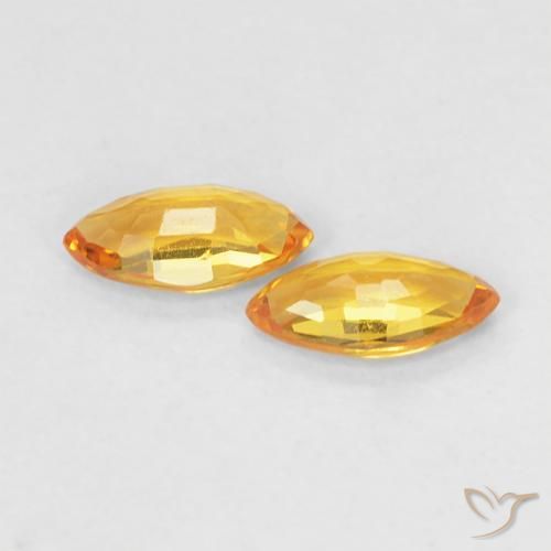 Gemme di Zaffiro Arancio-Oro naturale da 0.34 ct, Taglio marquise, VVS-VS