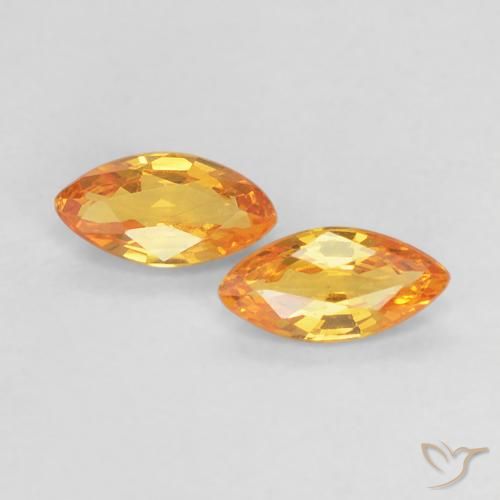 0.36ctw Naturale Albicocca Arancia Zaffiro, Taglio marquise, VVS-VS