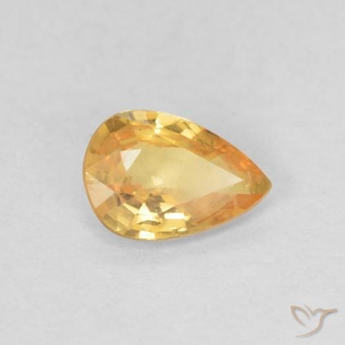 0.39ct Naturale Arancio chiaro-Oro Zaffiro, Forma a pera, VS