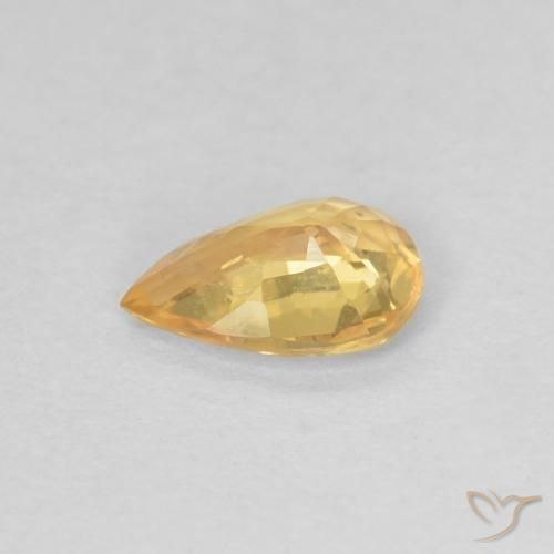 Zaffiro Arancio chiaro-Oro naturale da 0.39 ct, Forma a pera, VS