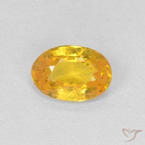 0.53ct Naturale Arancione-Oro Zaffiro, Ovale, VS