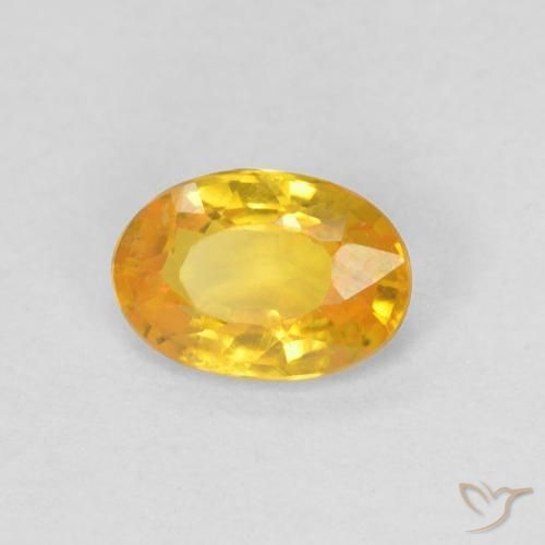 Zaffiro Arancione-Oro naturale da 0.53 ct, Ovale, VS
