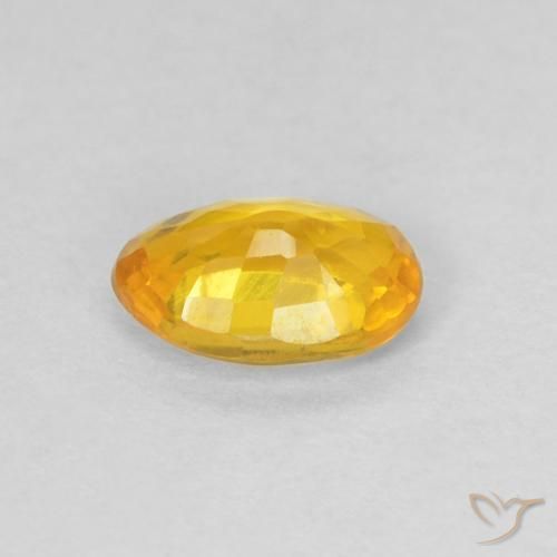 Zaffiro Arancione-Oro naturale da 0.53 ct, Ovale, VS