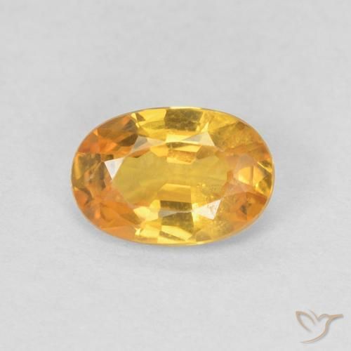 0.56ct Naturale Arancione-Oro Zaffiro, Ovale, VS