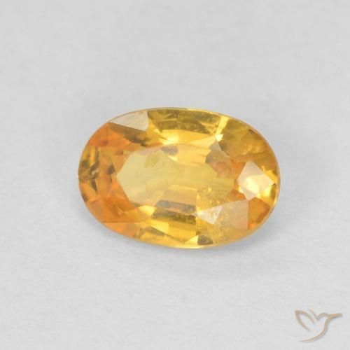 Zaffiro Arancione-Oro naturale da 0.56 ct, Ovale, VS