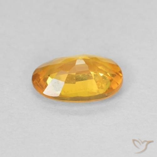 Zaffiro Arancione-Oro naturale da 0.56 ct, Ovale, VS
