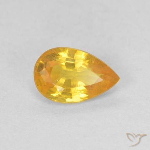 0.50ct Naturale Arancio Medio Zaffiro, Forma a pera, VS