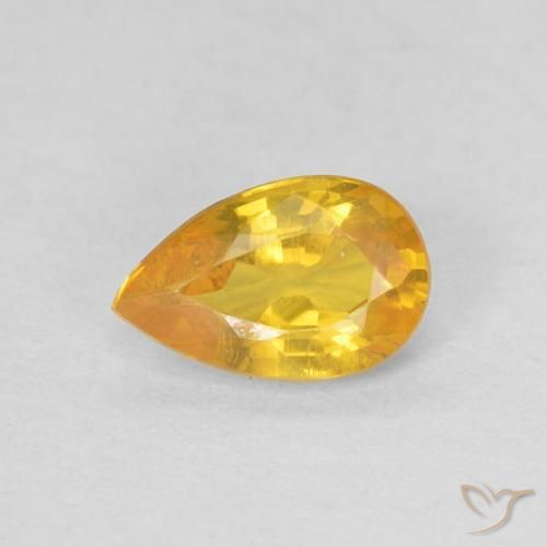 Zaffiro Arancio Medio naturale da 0.50 ct, Forma a pera, VS