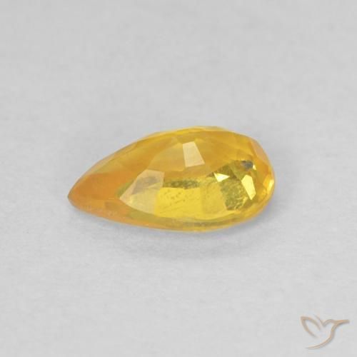 Zaffiro Arancio Medio naturale da 0.50 ct, Forma a pera, VS