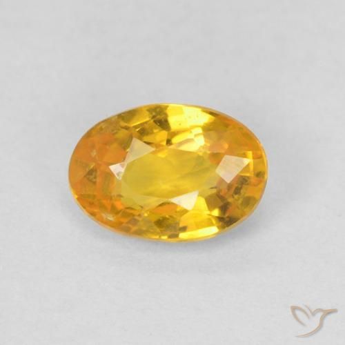 0.61ct Naturale Arancio Medio Zaffiro, Ovale, VS