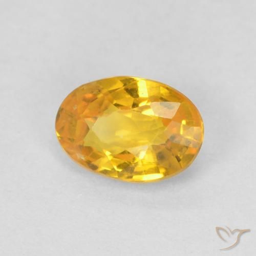 Zaffiro Arancio Medio naturale da 0.61 ct, Ovale, VS