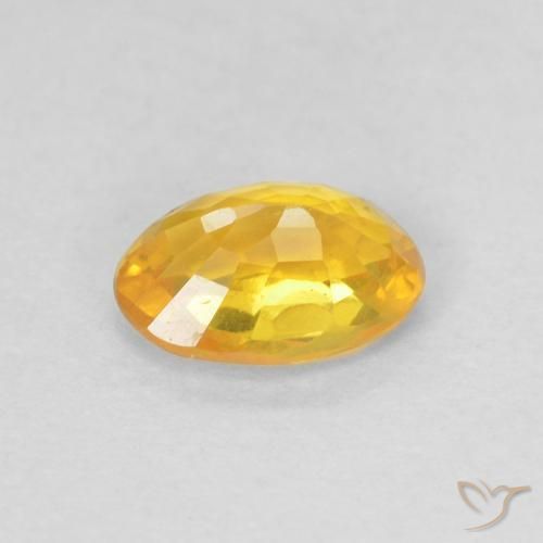 Zaffiro Arancio Medio naturale da 0.61 ct, Ovale, VS