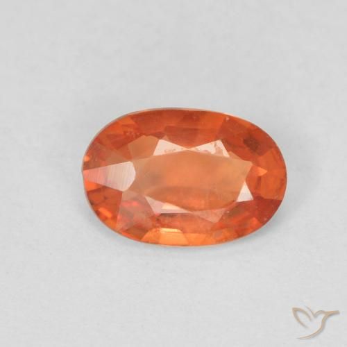 0.41ct Naturale Arancia Fuoco Zaffiro, Ovale, VS