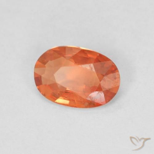 Zaffiro Arancia Fuoco naturale da 0.41 ct, Ovale, VS