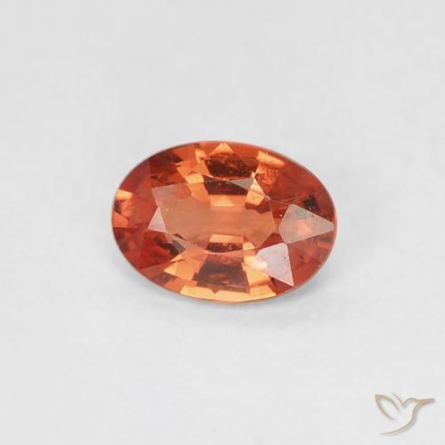 Zaffiro Arancio Medio naturale da 0.48 ct, Ovale, VVS-VS