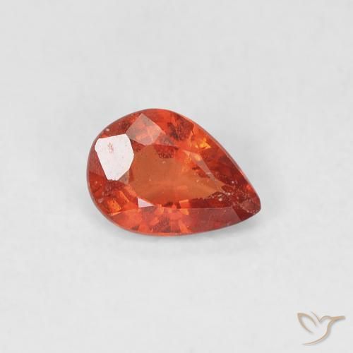 Zaffiro Arancia Fuoco naturale da 0.44 ct, Forma a pera, VS