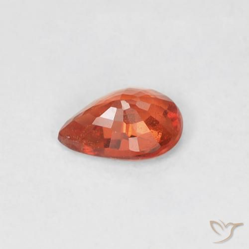 Zaffiro Arancia Fuoco naturale da 0.44 ct, Forma a pera, VS