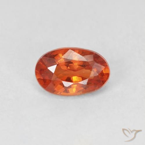 0.55ct Naturale Arancione Ambra Zaffiro, Ovale, VVS-VS