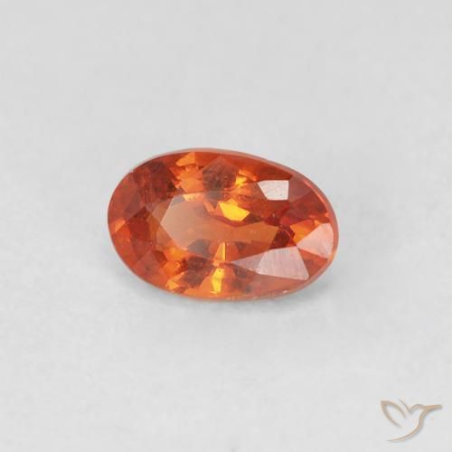 Zaffiro Arancione Ambra naturale da 0.55 ct, Ovale, VVS-VS