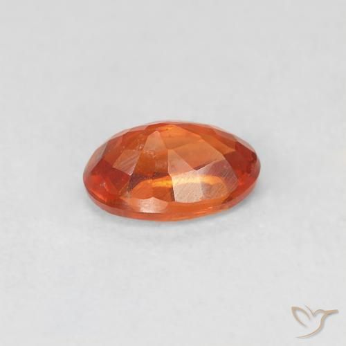 Zaffiro Arancione Ambra naturale da 0.55 ct, Ovale, VVS-VS