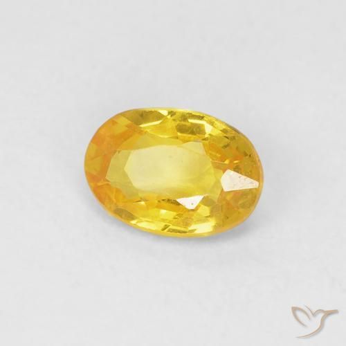 Zaffiro Arancione-Oro naturale da 0.57 ct, Ovale, VVS-VS