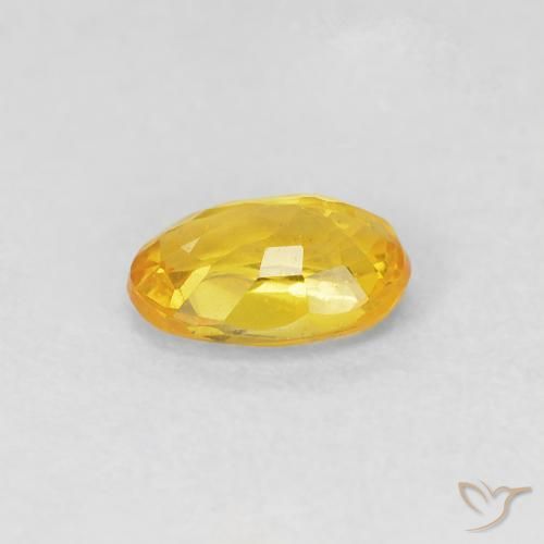 Zaffiro Arancione-Oro naturale da 0.57 ct, Ovale, VVS-VS