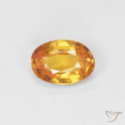 0.49ct Naturale Arancio-Oro Zaffiro, Ovale, VVS-VS
