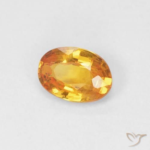 Zaffiro Arancio-Oro naturale da 0.49 ct, Ovale, VVS-VS