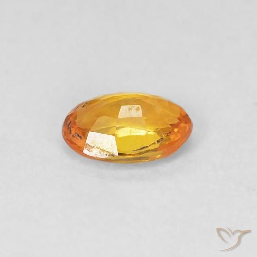 Zaffiro Arancio-Oro naturale da 0.49 ct, Ovale, VVS-VS