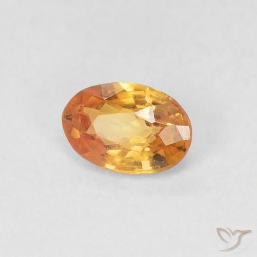 Zaffiro Arancio Intenso naturale da 0.55 ct, Ovale, VVS-VS