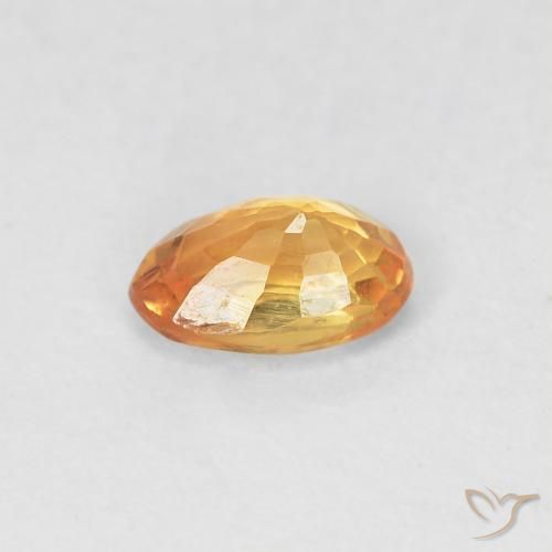 Zaffiro Arancio Intenso naturale da 0.55 ct, Ovale, VVS-VS