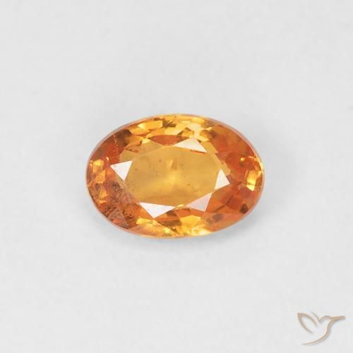 0.53ct Naturale Arancio Medio Zaffiro, Ovale, VVS-VS