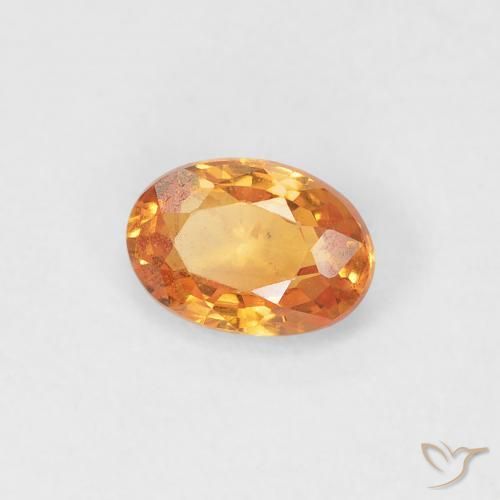 Zaffiro Arancio Medio naturale da 0.53 ct, Ovale, VVS-VS