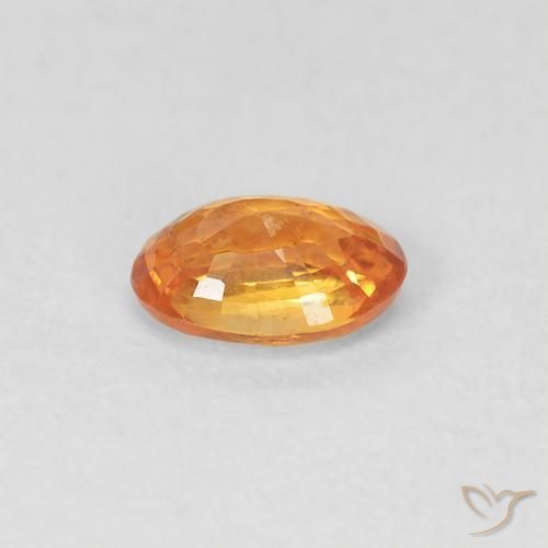 Zaffiro Arancio Medio naturale da 0.53 ct, Ovale, VVS-VS