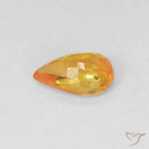 Zaffiro Arancio Medio naturale da 0.50 ct, Forma a pera, VVS-VS