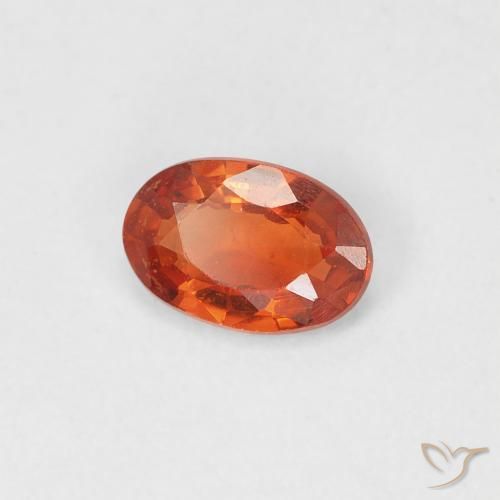Zaffiro Arancione Ambra naturale da 0.44 ct, Ovale, VVS-VS