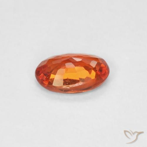 Zaffiro Arancione Ambra naturale da 0.44 ct, Ovale, VVS-VS