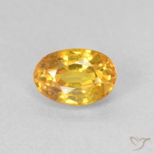 Zaffiro Oro brillante naturale da 0.73 ct, Ovale, VVS-VS