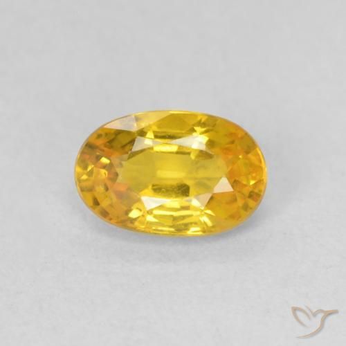0.62ct Naturale Arancione-Oro Zaffiro, Ovale, VVS