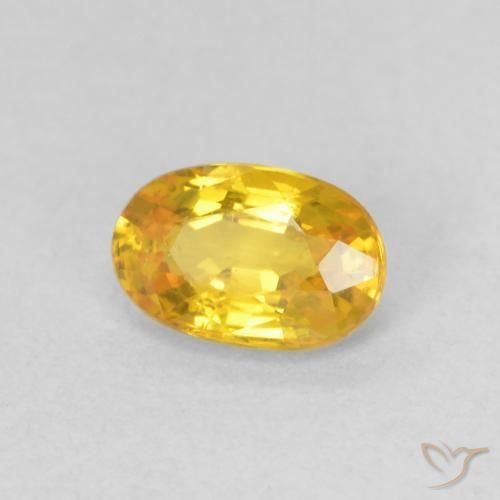 Zaffiro Arancione-Oro naturale da 0.62 ct, Ovale, VVS