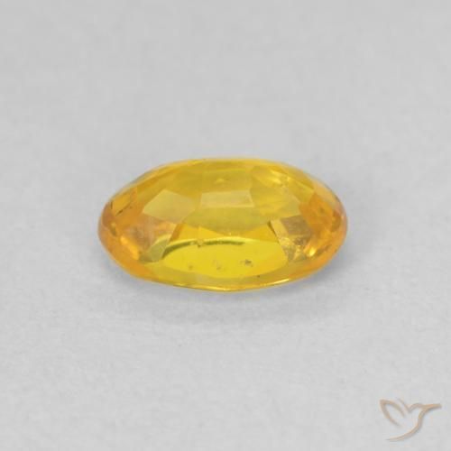 Zaffiro Arancione-Oro naturale da 0.62 ct, Ovale, VVS