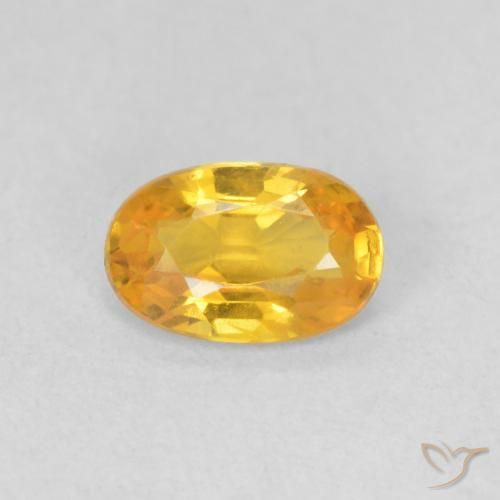 0.56ct Naturale Dorato medio Zaffiro, Ovale, VVS
