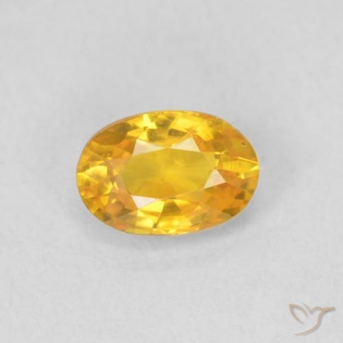 0.58ct Naturale Dorato medio Zaffiro, Ovale, VVS