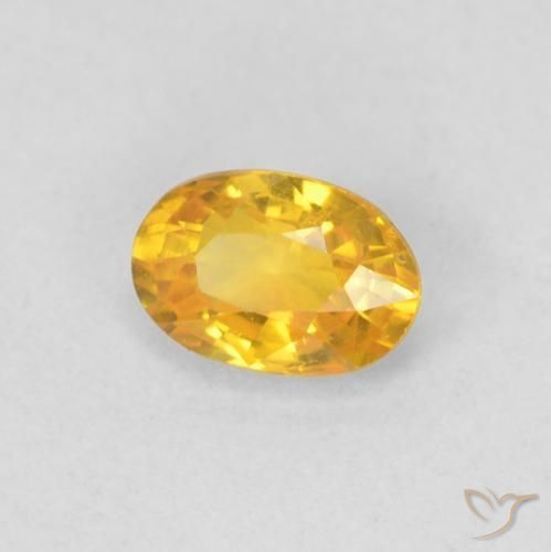 Zaffiro Dorato medio naturale da 0.58 ct, Ovale, VVS