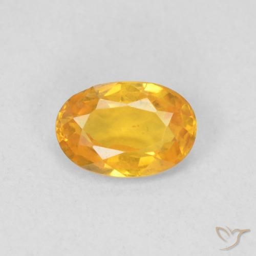0.56ct Naturale Arancio Medio Zaffiro, Ovale, VVS-VS