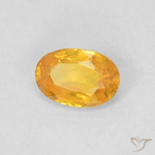 Zaffiro Arancio Medio naturale da 0.56 ct, Ovale, VVS-VS