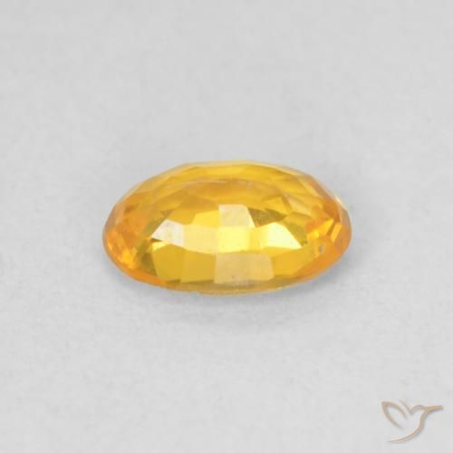 Zaffiro Arancio Medio naturale da 0.56 ct, Ovale, VVS-VS
